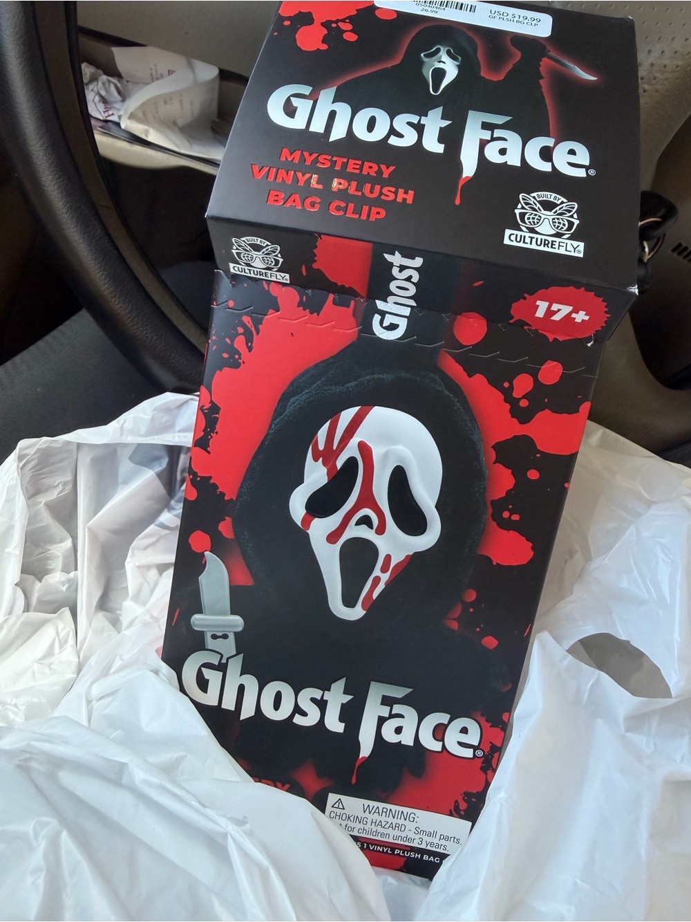 Ghost Face Mystery Vinyl Plush Bag clip